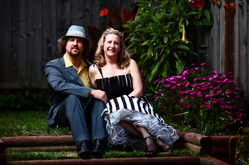 Ashley and John in their backyard in SF. Photo by FlashBullet