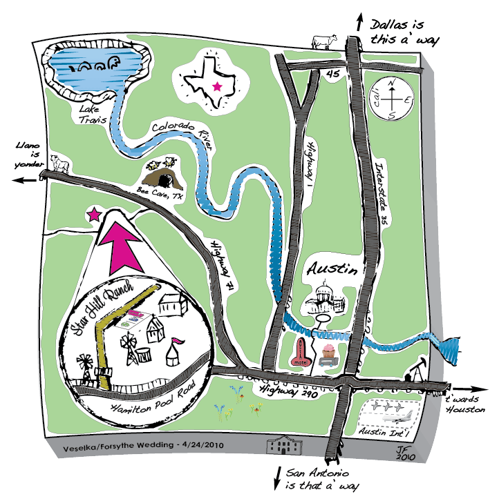 map of Austin and Star Hill Ranch